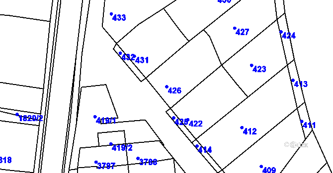 Parcela st. 426 v KÚ Nivnice, Katastrální mapa