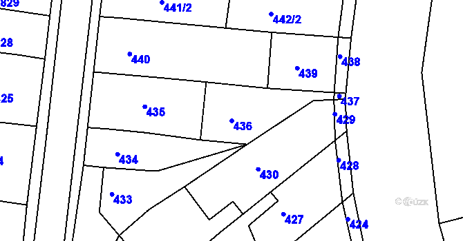 Parcela st. 436 v KÚ Nivnice, Katastrální mapa