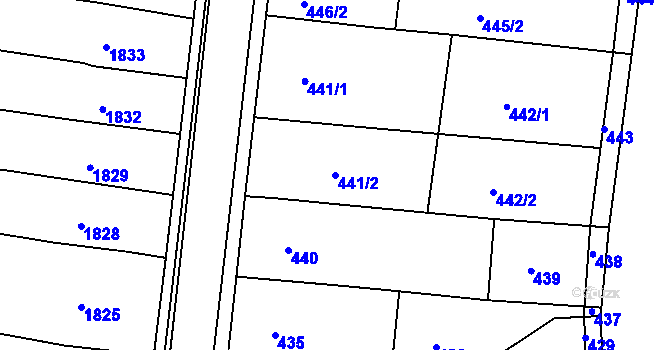 Parcela st. 441/2 v KÚ Nivnice, Katastrální mapa
