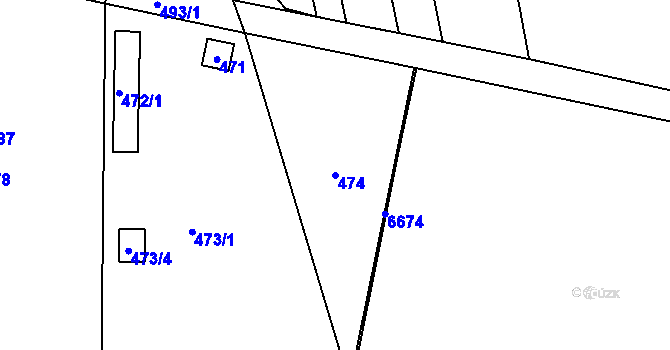 Parcela st. 474 v KÚ Nivnice, Katastrální mapa