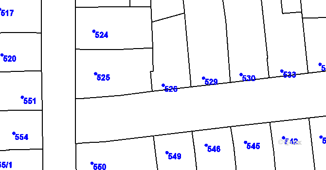 Parcela st. 526 v KÚ Nivnice, Katastrální mapa