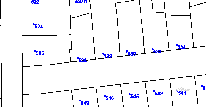 Parcela st. 529 v KÚ Nivnice, Katastrální mapa