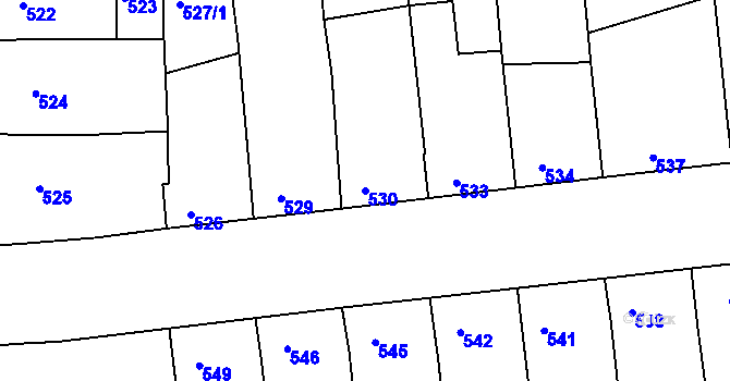 Parcela st. 530 v KÚ Nivnice, Katastrální mapa