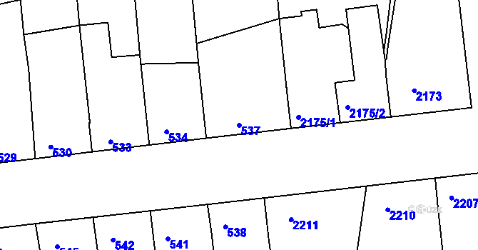 Parcela st. 537 v KÚ Nivnice, Katastrální mapa
