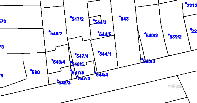 Parcela st. 544/1 v KÚ Nivnice, Katastrální mapa