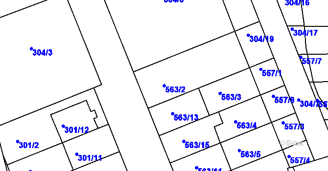 Parcela st. 563/2 v KÚ Nivnice, Katastrální mapa
