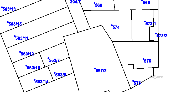 Parcela st. 567/1 v KÚ Nivnice, Katastrální mapa