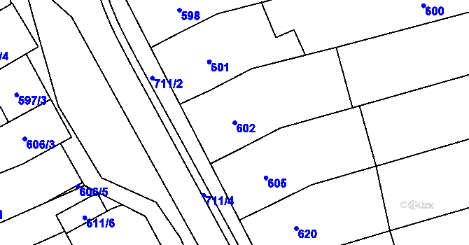 Parcela st. 602 v KÚ Nivnice, Katastrální mapa