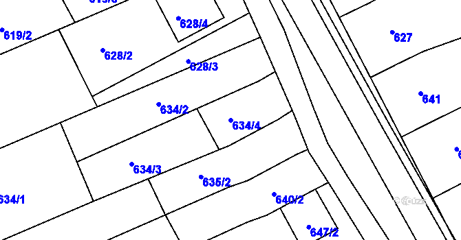 Parcela st. 634/4 v KÚ Nivnice, Katastrální mapa