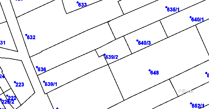 Parcela st. 639/2 v KÚ Nivnice, Katastrální mapa