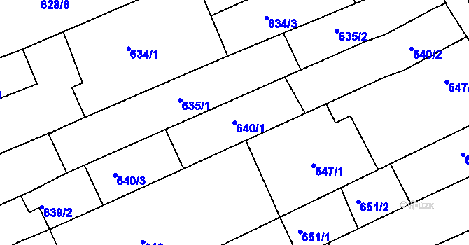 Parcela st. 640/1 v KÚ Nivnice, Katastrální mapa