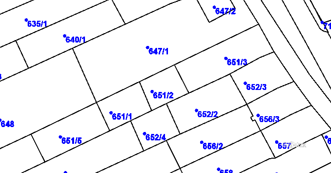 Parcela st. 651/2 v KÚ Nivnice, Katastrální mapa