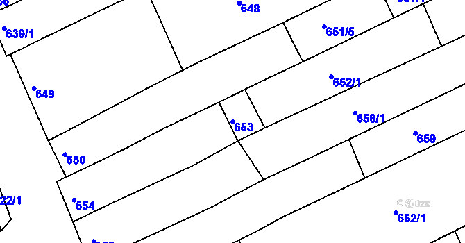 Parcela st. 653 v KÚ Nivnice, Katastrální mapa