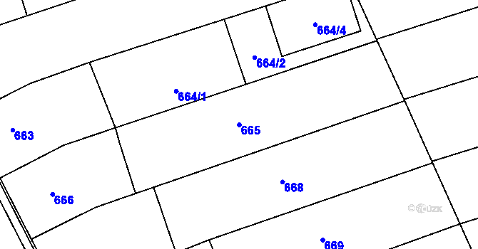 Parcela st. 665 v KÚ Nivnice, Katastrální mapa