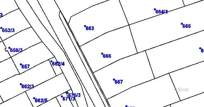 Parcela st. 666 v KÚ Nivnice, Katastrální mapa