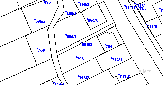 Parcela st. 699/2 v KÚ Nivnice, Katastrální mapa