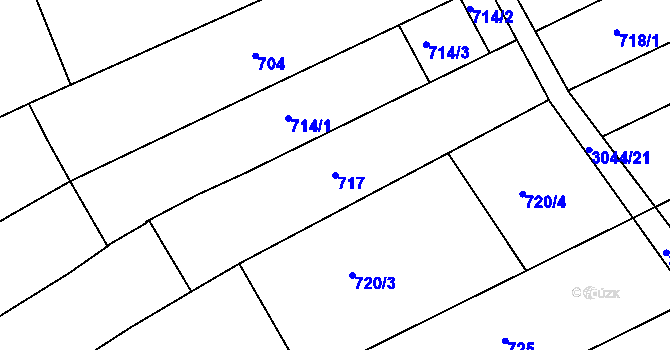 Parcela st. 717 v KÚ Nivnice, Katastrální mapa
