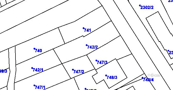 Parcela st. 742/2 v KÚ Nivnice, Katastrální mapa