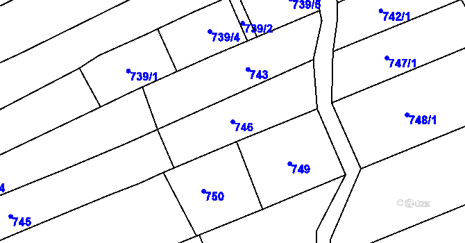 Parcela st. 746 v KÚ Nivnice, Katastrální mapa