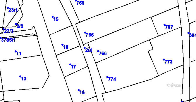 Parcela st. 766 v KÚ Nivnice, Katastrální mapa
