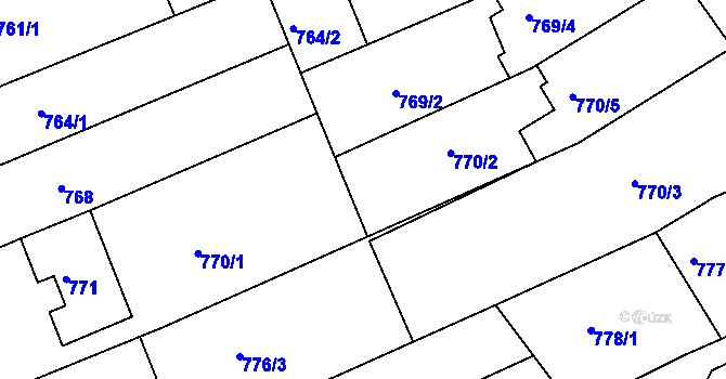 Parcela st. 770/4 v KÚ Nivnice, Katastrální mapa