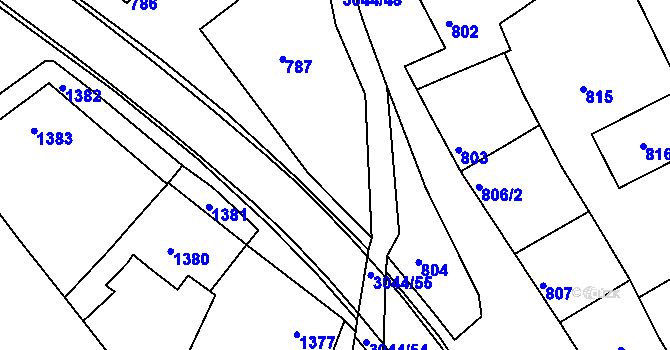 Parcela st. 788 v KÚ Nivnice, Katastrální mapa