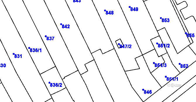 Parcela st. 844 v KÚ Nivnice, Katastrální mapa