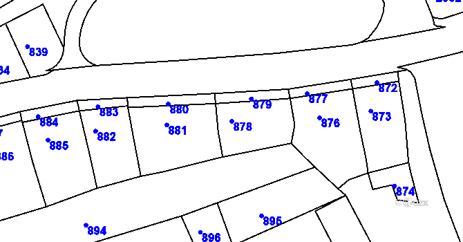 Parcela st. 878 v KÚ Nivnice, Katastrální mapa