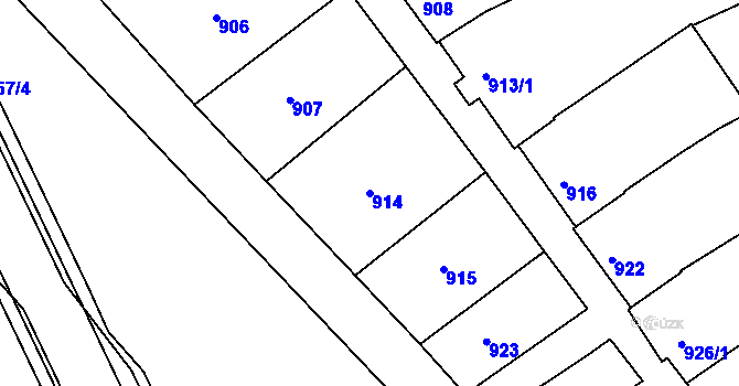 Parcela st. 914 v KÚ Nivnice, Katastrální mapa