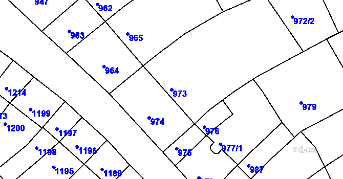 Parcela st. 973 v KÚ Nivnice, Katastrální mapa