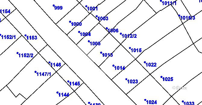 Parcela st. 1013 v KÚ Nivnice, Katastrální mapa