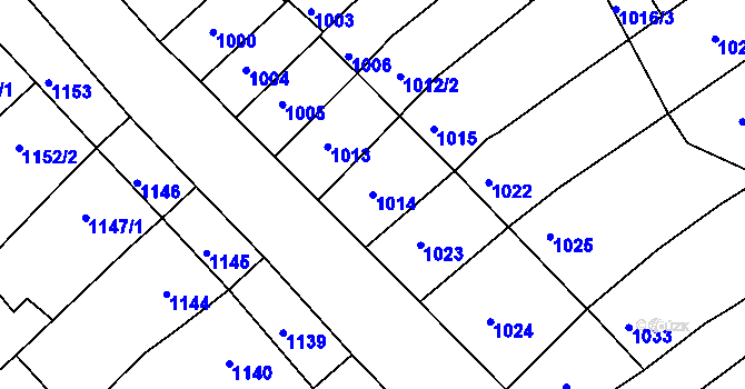 Parcela st. 1014 v KÚ Nivnice, Katastrální mapa