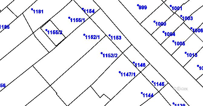 Parcela st. 1152/2 v KÚ Nivnice, Katastrální mapa