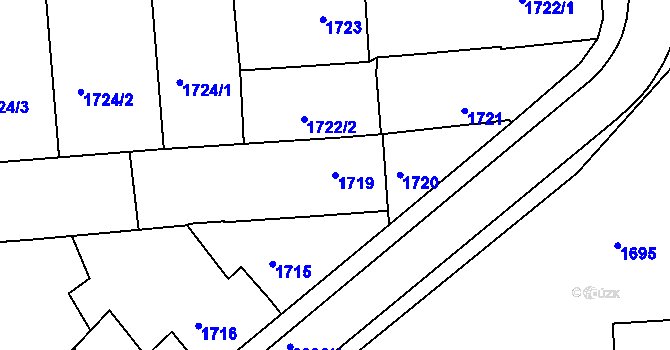 Parcela st. 1719 v KÚ Nivnice, Katastrální mapa