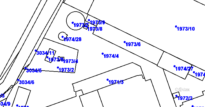 Parcela st. 1974/4 v KÚ Nivnice, Katastrální mapa