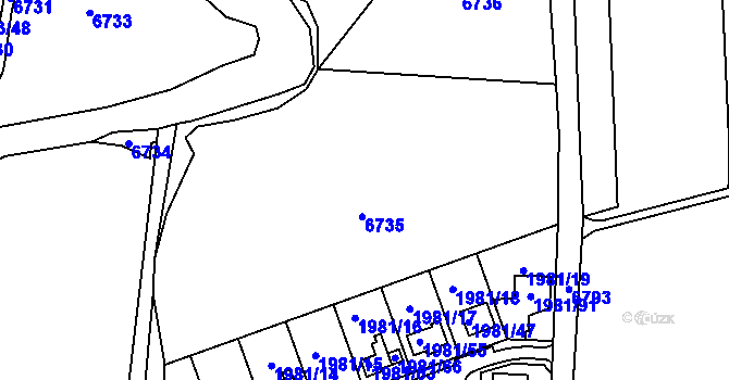 Parcela st. 1981/1 v KÚ Nivnice, Katastrální mapa