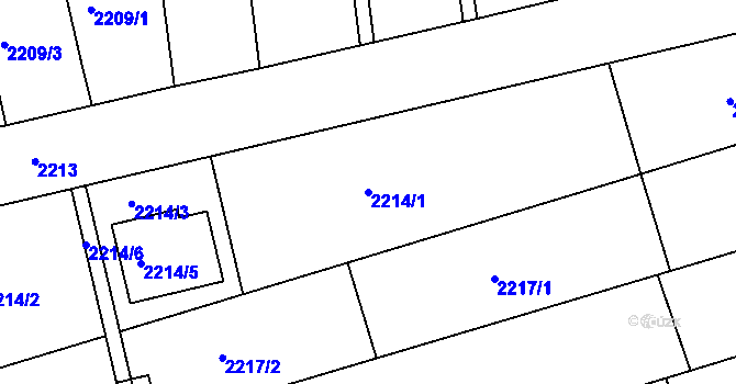 Parcela st. 2214/1 v KÚ Nivnice, Katastrální mapa