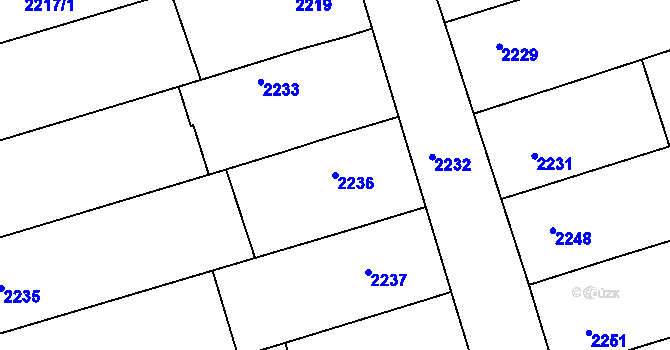 Parcela st. 2236 v KÚ Nivnice, Katastrální mapa