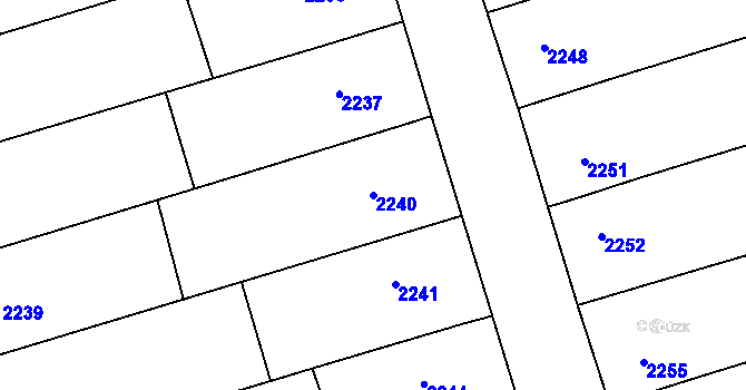 Parcela st. 2240 v KÚ Nivnice, Katastrální mapa