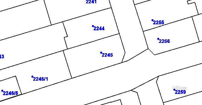 Parcela st. 2245 v KÚ Nivnice, Katastrální mapa
