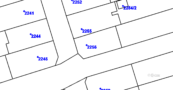 Parcela st. 2256 v KÚ Nivnice, Katastrální mapa