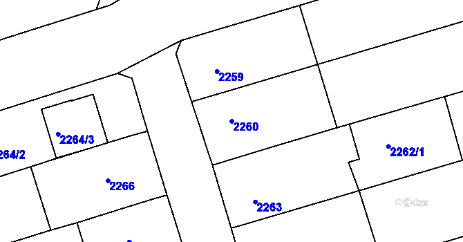 Parcela st. 2260 v KÚ Nivnice, Katastrální mapa
