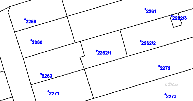 Parcela st. 2262/1 v KÚ Nivnice, Katastrální mapa