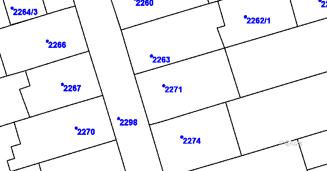 Parcela st. 2271 v KÚ Nivnice, Katastrální mapa