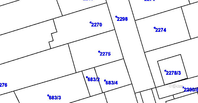 Parcela st. 2275 v KÚ Nivnice, Katastrální mapa