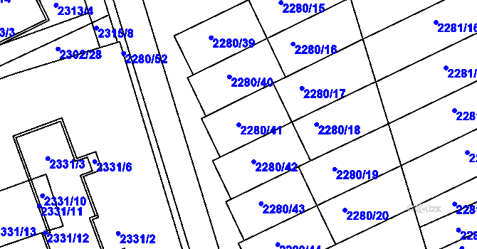 Parcela st. 2280/41 v KÚ Nivnice, Katastrální mapa