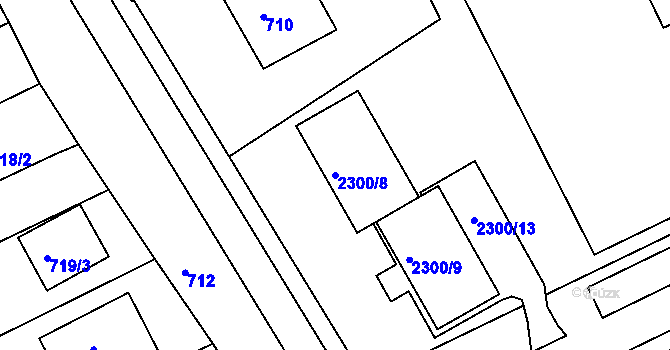 Parcela st. 2300/8 v KÚ Nivnice, Katastrální mapa