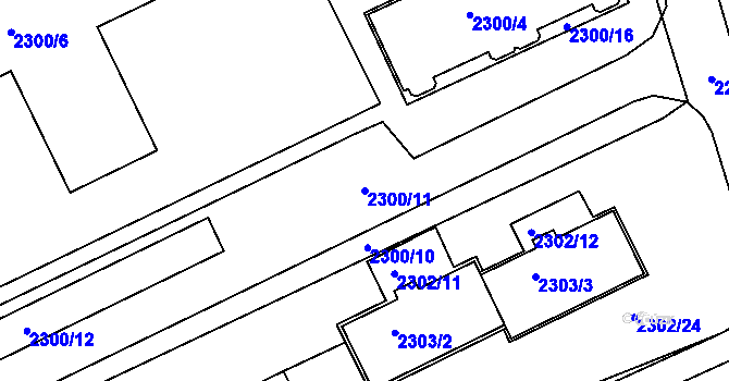 Parcela st. 2300/11 v KÚ Nivnice, Katastrální mapa