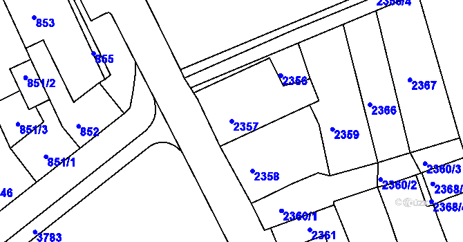 Parcela st. 2357 v KÚ Nivnice, Katastrální mapa