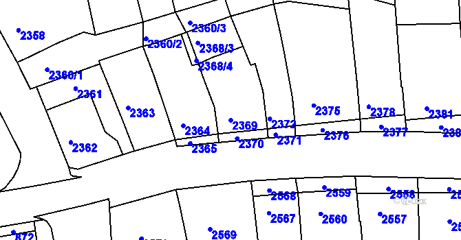 Parcela st. 2369 v KÚ Nivnice, Katastrální mapa
